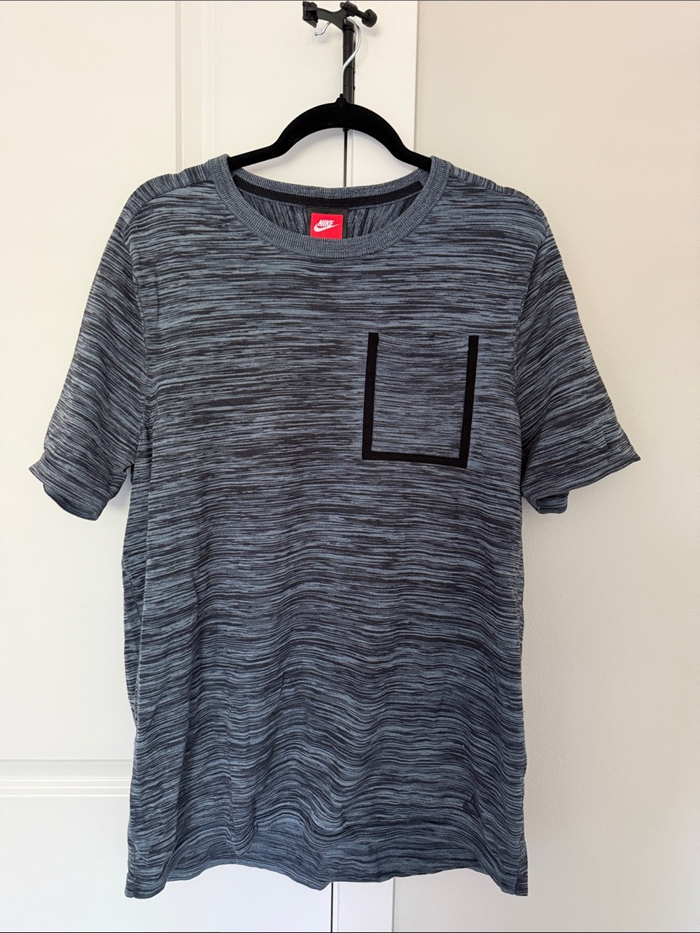 Nike Men’s Gray Space-Dye Tee with Contrast Pocket Trim